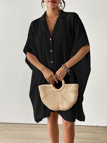 BSUBSEACH Swimsuit Coverup for Women Twlar Suilar Suit Tove Up for Swimwear Button Down Beach Dresses in Saudi Arabia