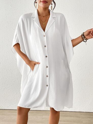 BSUBSEACH Swimsuit Coverup for Women Twlar Suilar Suit Tove Up for Swimwear Button Down Beach Dresses in Kuwait
