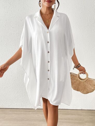 BSUBSEACH Swimsuit Coverup for Women Twlar Suilar Suit Tove Up for Swimwear Button Down Beach Dresses in Kuwait