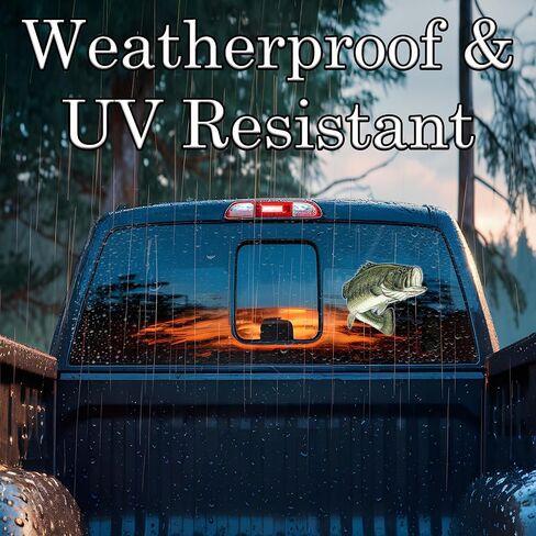 Large Fishing Bass Fish Sticker Decal Fishing Bumper Sticker Fish Auto Decal Car Truck Boat RV Real Life Pole Tackle Box Fisherman (8 Inch) in Kuwait