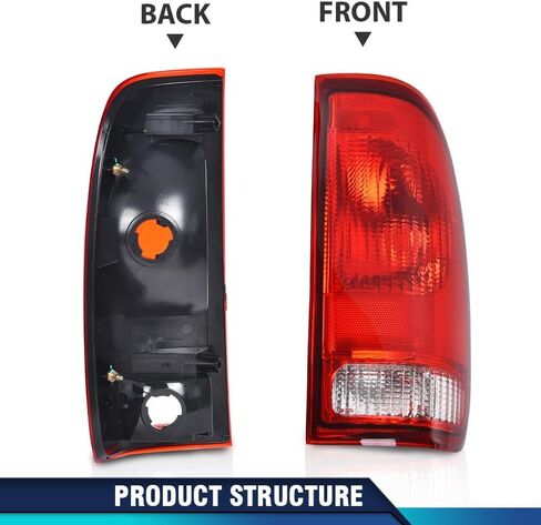 Pit66 Lights Lights المصابيح الخلفية زوج مع المصابيح/ O لمصابيح متوافقة مع Ford F150 Stepside 1997-2004/ FIT FORD F250 F350 F450 F550 Super Duty 1999-2007 FO2801208 ، FO2800208 خلفية ضوء الذيل التجميع in Kuwait