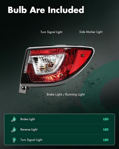 Scitoo Taillight Assembly Fit for Chevrolet Traverse 2013-2017 Red Housing Clear Clear Lens Bairamps in Saudi Arabia
