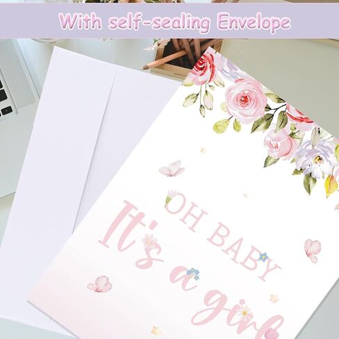 Large Baby Shower Card with Envelope for Boy, 22 x 14 inch Blue Elephant Giant Baby Shower Greeting Card for Baby Shower Decorations, Oh Baby It's a Boy Jumbo Gender Reveal Guest Book Party Supplies in Kuwait