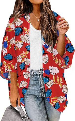 BB&KK Women's Floral Kimono Summer Short Cover Ups Tops in Kuwait