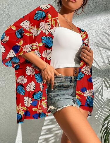 BB&KK Women's Floral Kimono Summer Short Cover Ups Tops in Kuwait