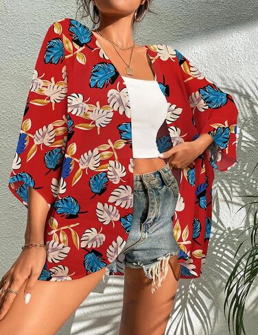 BB&KK Women's Floral Kimono Summer Short Cover Ups Tops in Kuwait