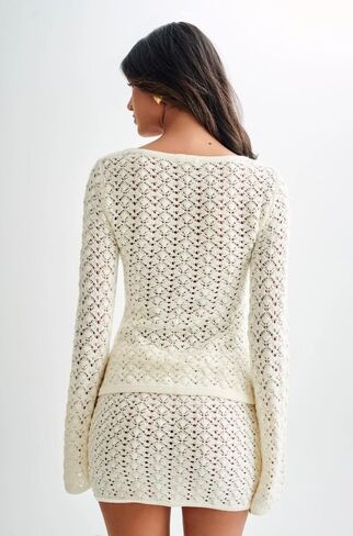 VOIKERDR White Cover Up Crochet Sets Two Piece Women Skirt Set Summer Beach Coverup in Kuwait
