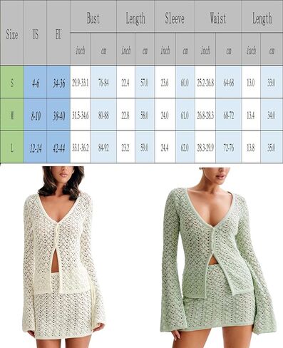 VOIKERDR White Cover Up Crochet Sets Two Piece Women Skirt Set Summer Beach Coverup in Kuwait