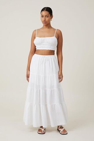 Women's Maxi Skirts Flowy Skirt Elastic High Waist Pleated A-Line Flared Long Skirts in Saudi Arabia