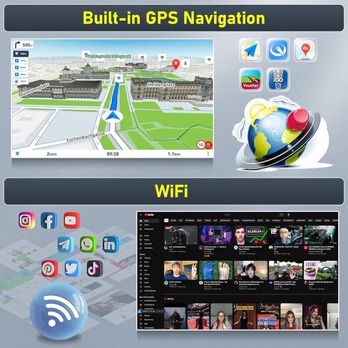 Android 13 Car Stereo for Chevrolet Chevy Malibu 2009-2014 with Wireless Apple Carplay Android Auto,9 Inch Touch Screen Car Radio with GPS WiFi GPS Navigation Bluetooth FM/RDS Radio SWC +Backup Camera in Saudi Arabia