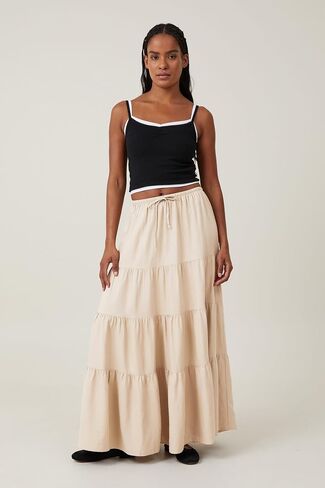 Women's Maxi Skirts Flowy Skirt Elastic High Waist Pleated A-Line Flared Long Skirts in Saudi Arabia
