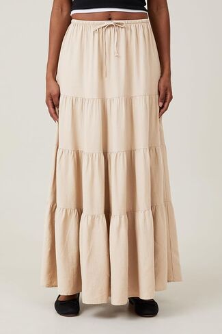 Women's Maxi Skirts Flowy Skirt Elastic High Waist Pleated A-Line Flared Long Skirts in Saudi Arabia