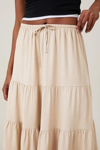 Women's Maxi Skirts Flowy Skirt Elastic High Waist Pleated A-Line Flared Long Skirts in Saudi Arabia