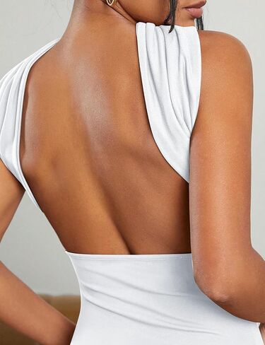 Ruched Strapless Halter Tube Top for Women Sexy Open Back Slim Fit Bandeau Shirt Sleeveless Off Shoulder Tank Clubwear in Saudi Arabia