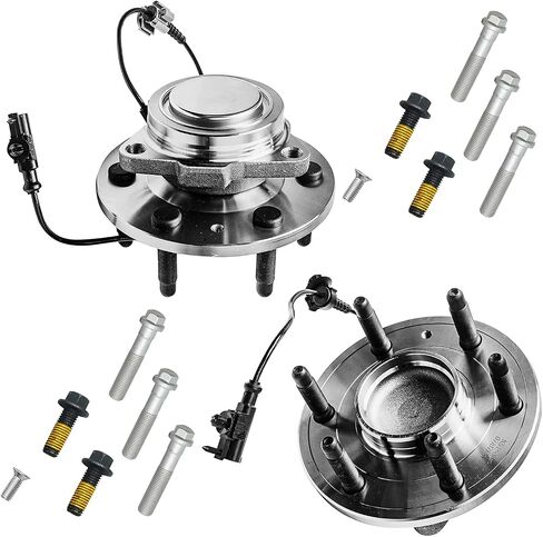 Detroit Axle - 2WD 515097 Front Wheel Bearing Hubs and Bolt Mountings for Silverado Sierra 1500, Chevrolet GMC Tahoe Yukon XL Avalanche Cadillac Escalade ESV, Wheel Hub and Bearing Assembly Set in Saudi Arabia