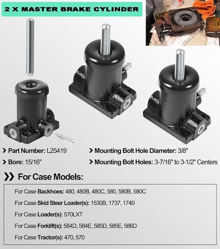 A51976 L25419 Brake Master & Slave Cylinder Kit for Case 430 450 450b 480 480b 480c 480d 580 580b 580c 850b 850d 855c - 2 sets in Saudi Arabia