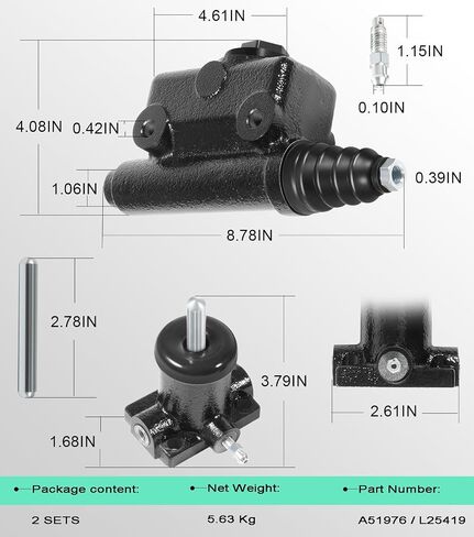 A51976 L25419 Brake Master & Slave Cylinder Kit for Case 430 450 450b 480 480b 480c 480d 580 580b 580c 850b 850d 855c - 2 sets in Saudi Arabia