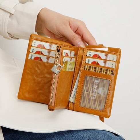 محافظ للنساء الجلود الصغيرة RFID WALETS BIFOLD MEDILEDS Pillfolds للنساء معصم ثلاثي المدمجة مع حامل بطاقة عملة المعصم (أسود) in Saudi Arabia