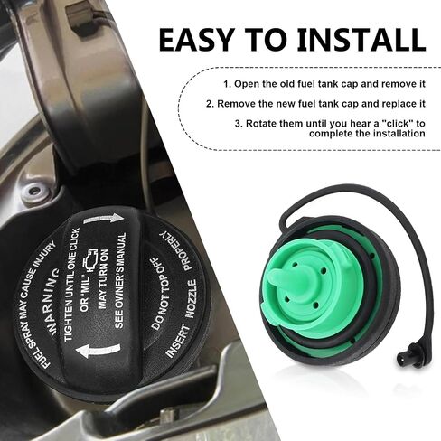 1 PC Car Fuel Tank Cap, Fuel Filler Cap Replacement Parts 5C0201550T 5Q0201550L, Tightly Sealed Waterproof and Dustproof Gas Cap, Compatible with Volkswagen Audi (Black) in Saudi Arabia