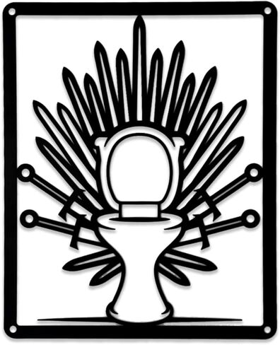 Metal Toilet Wall Sign Decor Funny Bathroom Sign for Restroom, Washroom, or Man Cave - 9.1 x 7.9 Inch in Kuwait