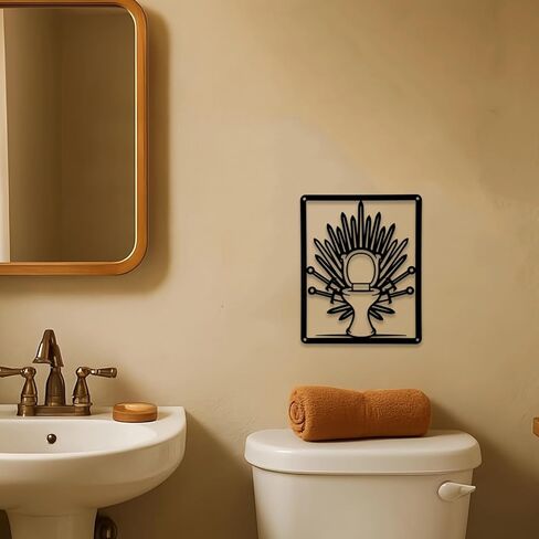 Metal Toilet Wall Sign Decor Funny Bathroom Sign for Restroom, Washroom, or Man Cave - 9.1 x 7.9 Inch in Kuwait