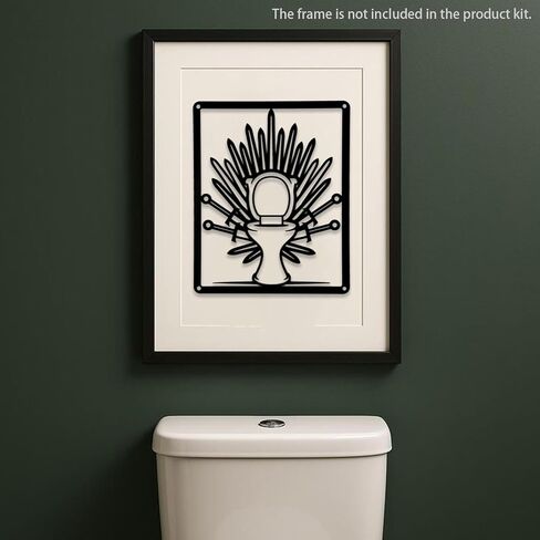 Metal Toilet Wall Sign Decor Funny Bathroom Sign for Restroom, Washroom, or Man Cave - 9.1 x 7.9 Inch in Kuwait