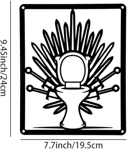 Metal Toilet Wall Sign Decor Funny Bathroom Sign for Restroom, Washroom, or Man Cave - 9.1 x 7.9 Inch in Kuwait