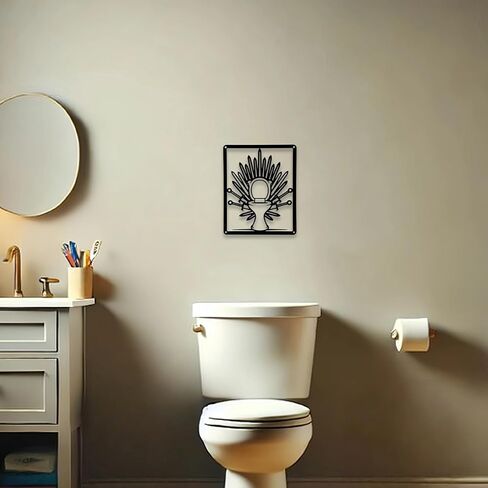 Metal Toilet Wall Sign Decor Funny Bathroom Sign for Restroom, Washroom, or Man Cave - 9.1 x 7.9 Inch in Kuwait