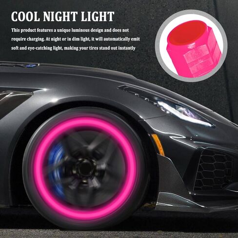 Luminous Tire Valve Stem Caps for Car, Glow in The Dark Tire Valve Caps, Noctilucent Waterproof Car Wheel Air Covers, Universal Exterior Decoration Accessories for Most Vehicles (Blue) in Saudi Arabia
