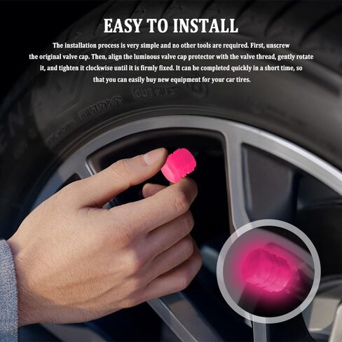 Luminous Tire Valve Stem Caps for Car, Glow in The Dark Tire Valve Caps, Noctilucent Waterproof Car Wheel Air Covers, Universal Exterior Decoration Accessories for Most Vehicles (Blue) in Saudi Arabia