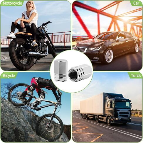 20 Pack Aluminum Tire Valve Stem Caps Hexagon Dust Proof and Leak Proof Valve Covers for Cars Trucks SUVs Motorcycles Bikes in Kuwait