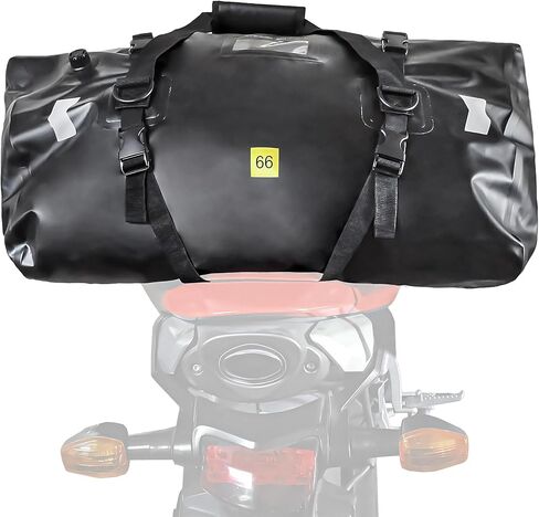 MZS Motorcycle Tail Bag, 66L Waterproof Motorcycle Dry Bag Duffle Travel Luggage Rack Trunk Saddle Storage, All Weather Motorbike Rear Seat Bag With Shoulder Strap Accessories in Saudi Arabia