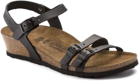 Birkenstock Women's Papillio Lola Limited Edition Leather Narrow Wedge Sandal, Black, Size in Saudi Arabia