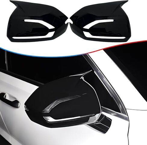 Side Mirror Cover,for Hyundai Palisade 2020 2021 2022 2023 2024 2025，2PCS Horned Turn Signal housing Cover Sets car Accessories -Bright Black in Saudi Arabia