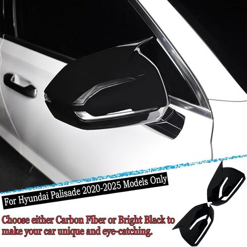 Side Mirror Cover,for Hyundai Palisade 2020 2021 2022 2023 2024 2025，2PCS Horned Turn Signal housing Cover Sets car Accessories -Bright Black in Saudi Arabia