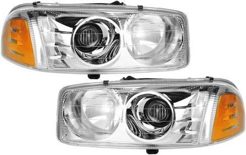Epic Lighting Oe Style Halogen Proofles Assembly Placbly for GMC 00-06 Yukon Denali 99-07 Sierra Denali [GM2502214 GM2503214 15218077 15218078] زوج in Kuwait