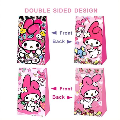 12pcs Kawaii and pink friends Party Favor Gift Bags Goodie Bags, Kawaii and Melody Party Supplies for Kids Birthday Decorations in Kuwait