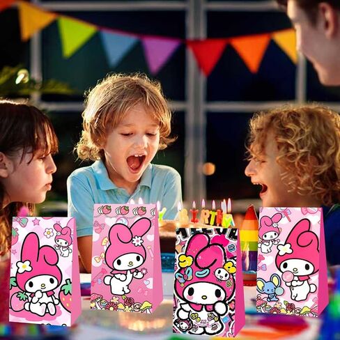 12pcs Kawaii and pink friends Party Favor Gift Bags Goodie Bags, Kawaii and Melody Party Supplies for Kids Birthday Decorations in Kuwait
