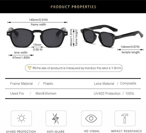 Gleyemor Fashion Sunglasses for Men Women Trendy Unisex Style UV400 Protection Shades in Kuwait