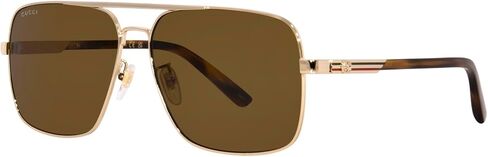 Gucci GG1289S 002 Gold/Brown Square 62mm Mens Sunglasses in Saudi Arabia