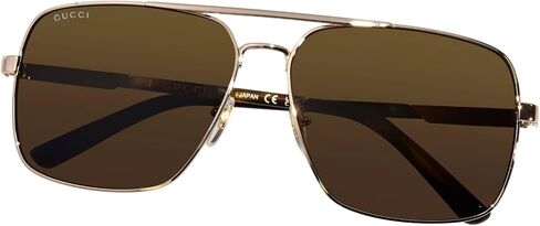 Gucci GG1289S 002 Gold/Brown Square 62mm Mens Sunglasses in Saudi Arabia