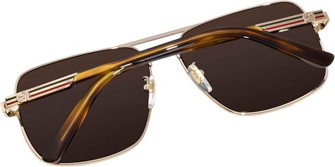 Gucci GG1289S 002 Gold/Brown Square 62mm Mens Sunglasses in Saudi Arabia
