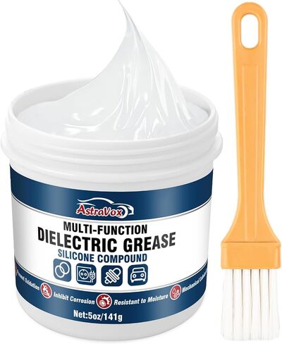 Astravox Silicone Diealectric Grease للموصلات الكهربائية للسيارات ، الشحوم الجدلية مع فرشاة ، قابس شرارة ، حلقات O ، مقاومة للماء البحرية والمقاومة للحرارة وعزلها (1pcs) in Saudi Arabia