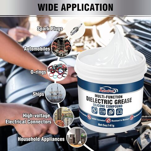Astravox Silicone Diealectric Grease للموصلات الكهربائية للسيارات ، الشحوم الجدلية مع فرشاة ، قابس شرارة ، حلقات O ، مقاومة للماء البحرية والمقاومة للحرارة وعزلها (1pcs) in Saudi Arabia