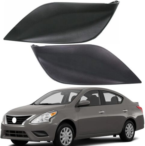 Pair of Front Fog Light Covers Insert Grille Bezel Compatible With Nissan Versa Sedan 4Door 2015 2016 2017 2018 2019 Replaces NI1039133 NI1038133 622566W80A 622576W80B, black in Saudi Arabia