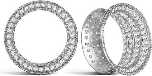 Casvort 2 PCS Hypoallergenic 8mm-20mm Classic مليء بالزركونيا المفردة الأذن أنفاق الأذن عتيقة النحاس متعدد الاستخدامات مجوهرات جسم الزفاف in Kuwait