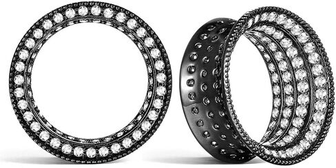 Casvort 2 PCS Hypoallergenic 8mm-20mm Classic مليء بالزركونيا المفردة الأذن أنفاق الأذن عتيقة النحاس متعدد الاستخدامات مجوهرات جسم الزفاف in Kuwait