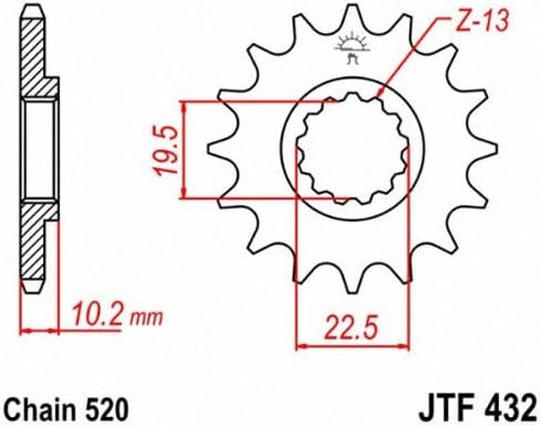 JT Sprockets JTF432.12 12T Steel Front Sprocket in Saudi Arabia