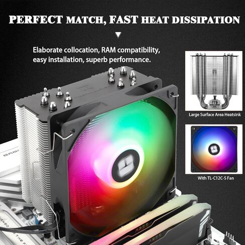 مبرد هواء وحدة المعالجة المركزية Thermalright Burst Assassin 120 SE، 6 أنابيب حرارية، TL-C12C PWM مبرد وحدة المعالجة المركزية بمروحة هادئة مع سرعة 1550 دورة في الدقيقة، لـ AM4/AM5 & Intel LGA1851/1700/1150/1151/1200، مبرد وحدة المعالجة المركزية للكمبيوتر  in Saudi Arabia