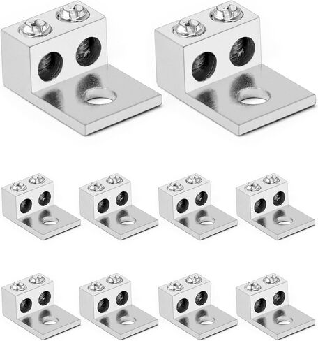 QWORK Dual Aluminum Ground Lug, 10Pcs Mechanical Lug 10 AWG Wire Easy to Install Cables and Power Cords Electrical Equipment Lugs in Saudi Arabia